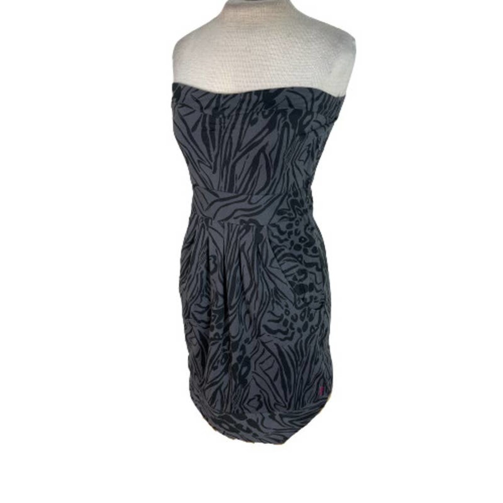 Billabong Strapless Knit Mini Dress Gray Black M Medium